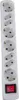 A white power strip with multiple outlets and a red on/off switch. Produktbild-Vorschau