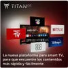 A collage of various streaming service logos and a smart TV interface, promoting a new smart TV platform. Produktbild-Vorschau
