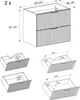 Badezimmerschrank, Kaschmir + schwarzer Griff, 120 x 77 x Produktbild-Vorschau 2