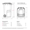 Mülltonne 240 Liter SULO CITYBAC CLASSIC  Grau mit Grauem Produktbild-Vorschau 5