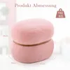 COSTWAY Sitzhocker oval, Schminkhocker gepolsert aus Sherpa Produktbild-Vorschau 3