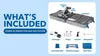 A graphic displaying the contents of a Dremel Blueprint Portable Saw Station kit. Produktbild-Vorschau