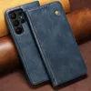 A blue leather flip wallet case for a smartphone is shown, with the phone partially visible inside the case. Náhled obrázku produktu
