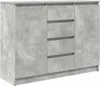 vidaXL Sideboard mit Schubladen Betongrau 100,5x35x76 cm Produktbild-Vorschau 2