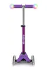 A purple Micro scooter with light-up wheels and handlebars, shown from the front against a white background. Produktbild-Vorschau