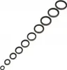 A set of washers of various sizes arranged diagonally on a white background. Náhled obrázku produktu