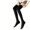 Stilvolle warme Damen Overknee Socken, Dehnbare Damen Produktbild-Vorschau 2