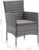 vidaXL 7-tlg. Garten-Essgruppe Poly Rattan Grau Produktbild-Vorschau 8