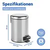 WENKO Kosmetik Tret Müll Eimer LEMAN Edelstahl 3 L Abfall Produktbild-Vorschau 3