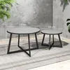 Outsunny Set de 2 tables d'appoint Empilable Table de Voir les images du produit 3