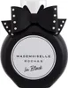 A studio shot of a black perfume bottle with a black bow detail. Voir les images du produit