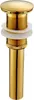 A close-up studio shot of a gold-colored sink drain assembly. Produktbild-Vorschau