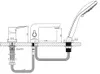 Technical drawing of a faucet and showerhead installation with dimensions. Podgląd zdjęcia produktu