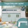 Homestyle4u Kinder Hochbett 90x200 Rutsche Matratze Vorhang Produktbild-Vorschau 5