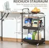 HOMCOM HOMCOM Küchenwagen - 2 Tabletts - Schwarz/Braun - Produktbild-Vorschau 5