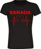 multifanshop Damen T-Shirt - Kanada - Herzschlag, schwarz, Produktbild-Vorschau 1