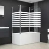 vidaXL Duschabtrennung 120x68x130 cm Hartglas Gestreift Produktbild-Vorschau 2