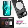 A collage of images showing a phone case, a phone being charged wirelessly, and accessories. Produktbild-Vorschau