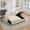 Trzyosobowa sofa rozkładana Merax z uchwytami na kubki, Podgląd zdjęcia produktu 1