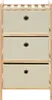 Étagère de rangement 3 paniers Tissu Bois de cèdre Beige Voir les images du produit 2