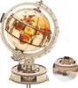 A detailed 3D wooden globe model with intricate gears and a stand, presented against a white background. Anteprima dell’immagine prodotto