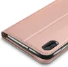 A close-up, angled view of a rose gold flip phone case. Produktbild-Vorschau