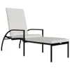 vidaXL Sonnenliege mit Fußhocker PE Rattan Schwarz - Produktbild-Vorschau 3