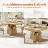 (Natural) Ausziehbarer Esstisch 110–150 cm, runder Produktbild-Vorschau 7