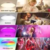 A collage showing different lighting modes of a ceiling lamp and people using it in various settings. Anteprima dell’immagine prodotto