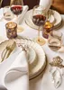 Trinkglas 9,5cm Glas mit Sternen Apricot / Gold Produktbild-Vorschau 2