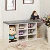Weiße Schuhbank mit Sitzkissen - L104 cm Produktbild-Vorschau 7