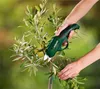 Hands using a cordless garden shear to trim a small plant. Produktbild-Vorschau