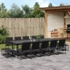 The Living Store 15-tlg. Garten-Essgruppe Schwarz Textilene Produktbild-Vorschau 2