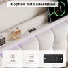 Postel s čalúneným rámom, 140x200 cm, s LED osvetlením, Náhľad obrázku produktu 6