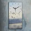 Wandkunst Leinwand Bild Uhr 30x60 Gemälde Abstrakte Winter Produktbild-Vorschau 2