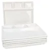 Lot de 6 assiettes à fondue en porcelaine blanche 23 x 18 Voir les images du produit 1