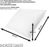 A white pillow with dimensions and filling information displayed. Anteprima dell’immagine prodotto