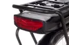 A close-up view of the rear light and rack of an electric bicycle. Produktbild-Vorschau