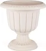 A cream-colored urn-shaped planter on a pedestal. Voir les images du produit