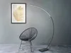 Puristische schmale LED Bogenlampe in Schwarz matt mit Produktbild-Vorschau 1