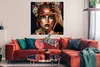 MuchoWow® Poster Frau - Blumen - Lidschatten 100x100 cm - Produktbild-Vorschau 2