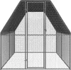 A front view of a large, hexagonal wire mesh chicken coop with a dark, angled roof. Anteprima dell’immagine prodotto