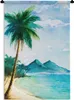MuchoWow® Wandteppich Wandbehang Strand - Palme - Berg Produktbild-Vorschau 1