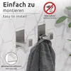 ECENCE 2x Handtuchhaken ohne Bohren selbstklebend gebürstet Produktbild-Vorschau 4