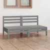 vidaXL 2-Sitzer-Gartensofa Grau Kiefer Massivholz Produktbild-Vorschau 2