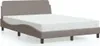 Bett mit Matratze "Dover" Taupe 140x200 cm Stoff Produktbild-Vorschau 2