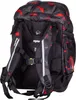 The back view of a black and red patterned school backpack. Anteprima dell’immagine prodotto