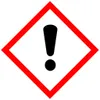 A hazard symbol with an exclamation mark inside a red diamond. Produktbild-Vorschau