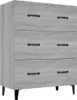 vidaXL Sideboard Grau Sonoma 69,5x34x90 cm Holzwerkstoff Produktbild-Vorschau 2