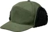A green winter cap with black ear flaps is shown against a white background. Produktbild-Vorschau